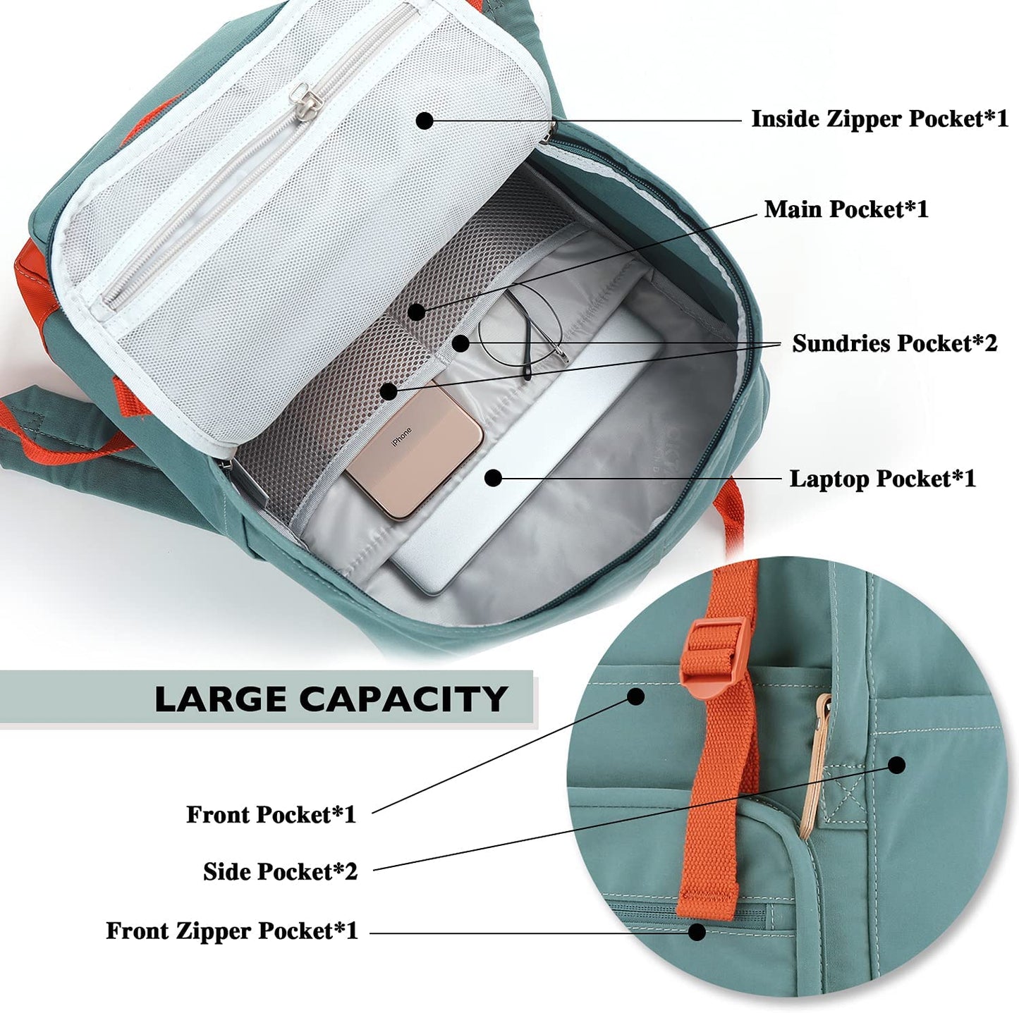 Okta Gema 15.7" Hiking Backpack I Green
