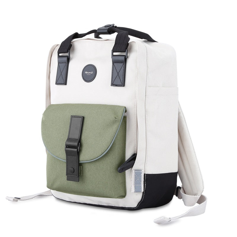 Dianella 14" Laptop Backpack I Cream & Olive Green