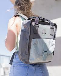 Dianella 14" Laptop Backpack I Dark Grey & Pastel Blue